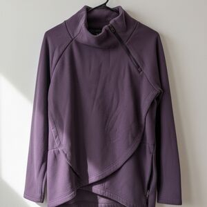 Athleta Cozy Karma Asym Pullover in purple. Large.